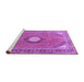 Sideview of Machine Washable Medallion Purple Traditional Area Rugs, wshtr322pur