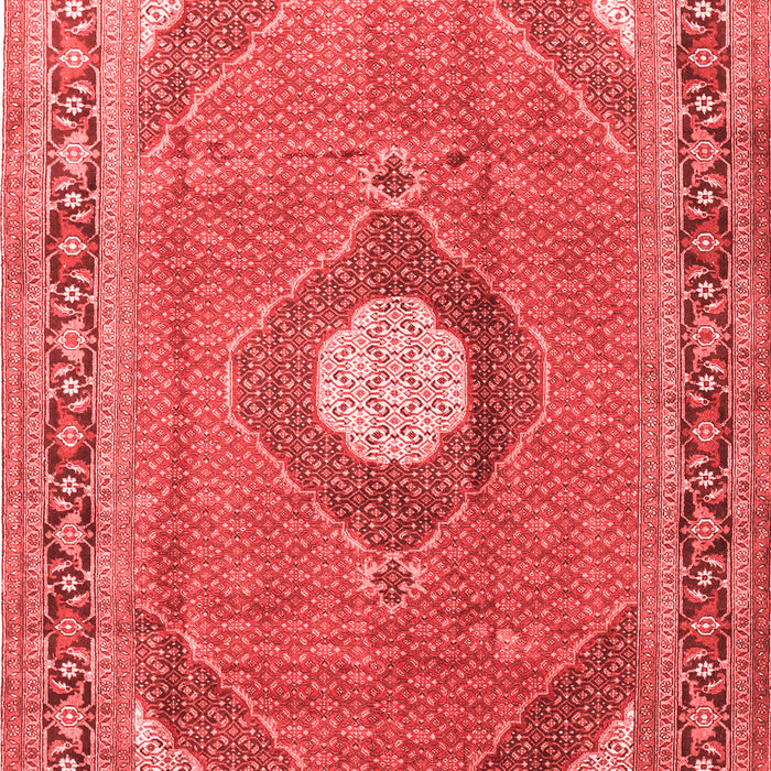 Machine Washable Medallion Red Traditional Rug, wshtr322red