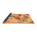 Sideview of Traditional Orange Red Animal Rug, tr3230