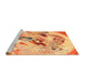 Sideview of Machine Washable Traditional Orange Red Rug, wshtr3230