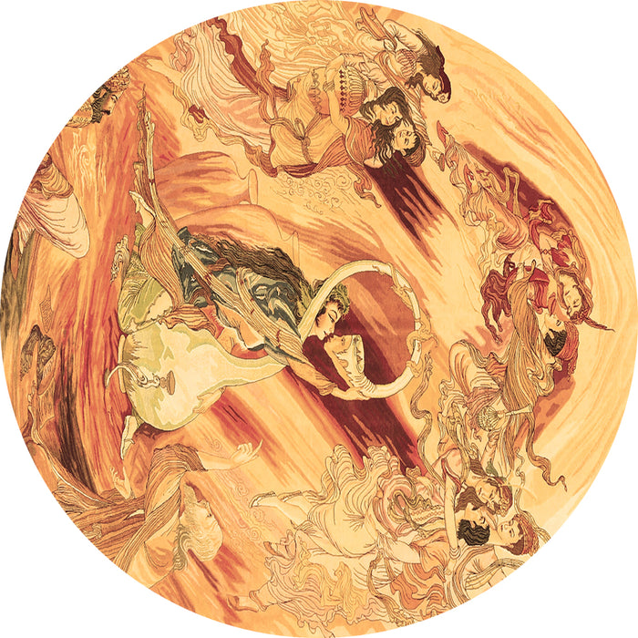 Round Machine Washable Animal Brown Traditional Rug, wshtr3230brn