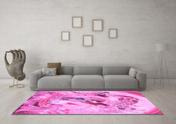 Machine Washable Animal Purple Traditional Area Rugs in a Living Room, wshtr3230pur
