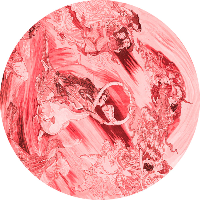 Machine Washable Animal Red Traditional Rug, wshtr3230red