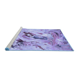 Sideview of Machine Washable Animal Blue Traditional Rug, wshtr3230blu