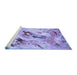 Sideview of Machine Washable Animal Blue Traditional Rug, wshtr3230blu