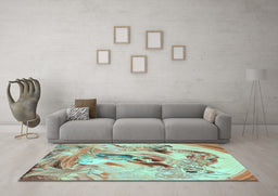 Machine Washable Animal Light Blue Traditional Rug in a Living Room, wshtr3230lblu