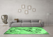 Machine Washable Animal Emerald Green Traditional Area Rugs in a Living Room,, wshtr3230emgrn