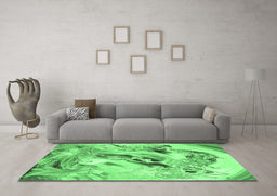 Machine Washable Animal Emerald Green Traditional Area Rugs in a Living Room,, wshtr3230emgrn