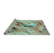 Sideview of Machine Washable Animal Light Blue Traditional Rug, wshtr3230lblu