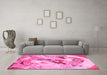 Machine Washable Animal Pink Traditional Rug in a Living Room, wshtr3230pnk