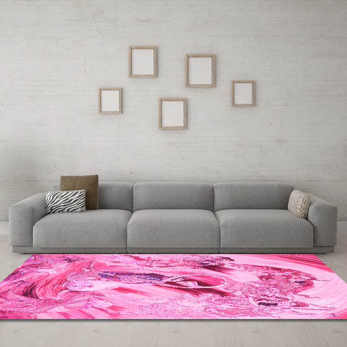 Machine Washable Animal Pink Traditional Rug in a Living Room, wshtr3230pnk