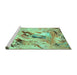 Sideview of Machine Washable Animal Turquoise Traditional Area Rugs, wshtr3230turq