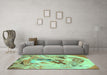 Machine Washable Animal Turquoise Traditional Area Rugs in a Living Room,, wshtr3230turq