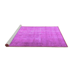 Sideview of Machine Washable Persian Purple Traditional Area Rugs, wshtr3231pur