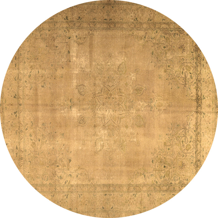 Round Machine Washable Persian Brown Traditional Rug, wshtr3231brn