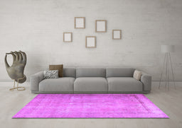 Machine Washable Persian Purple Traditional Area Rugs in a Living Room, wshtr3231pur