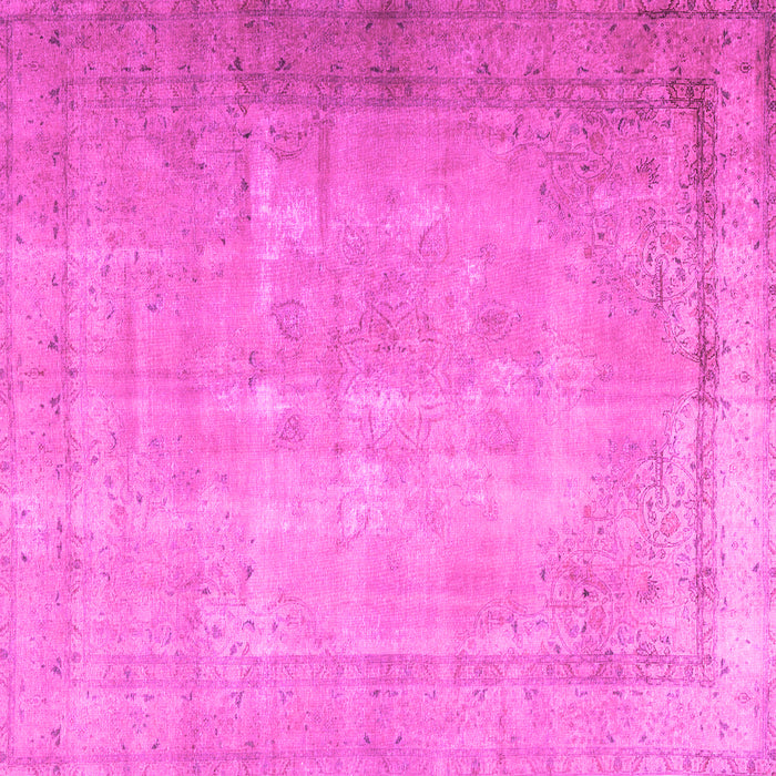 Square Machine Washable Persian Pink Traditional Rug, wshtr3231pnk