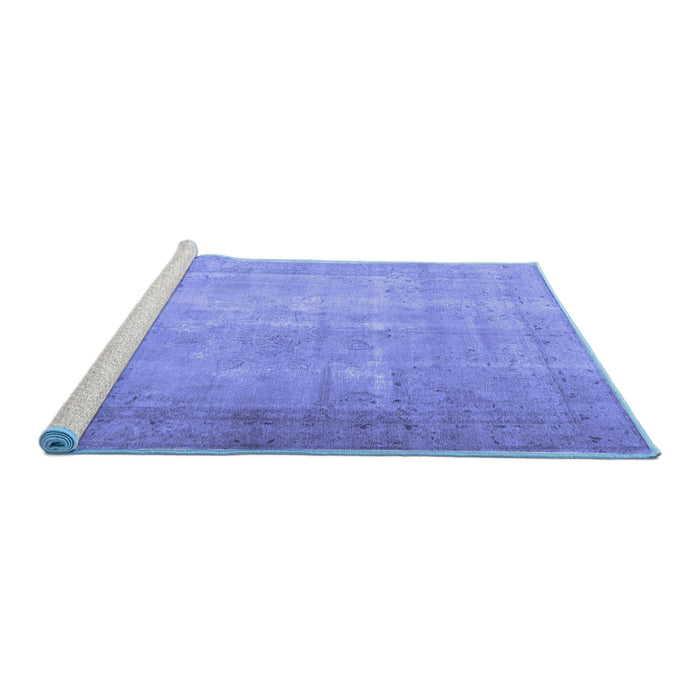 Sideview of Machine Washable Persian Blue Traditional Rug, wshtr3231blu
