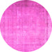 Round Persian Pink Traditional Rug, tr3231pnk