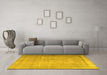 Machine Washable Persian Yellow Traditional Rug in a Living Room, wshtr3231yw