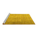 Sideview of Machine Washable Persian Yellow Traditional Rug, wshtr3231yw