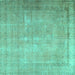 Square Persian Turquoise Traditional Rug, tr3231turq