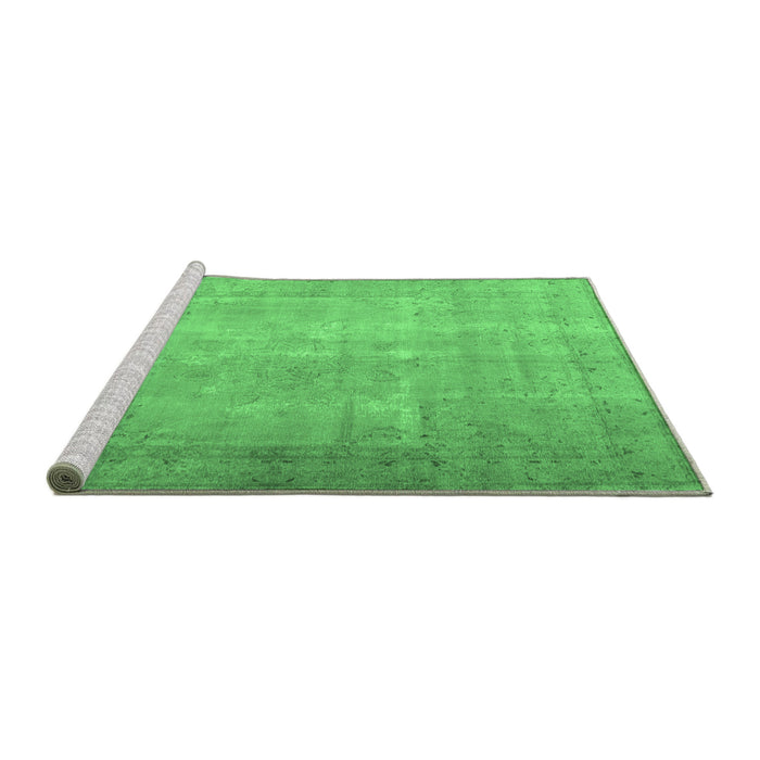 Sideview of Machine Washable Persian Emerald Green Traditional Area Rugs, wshtr3231emgrn