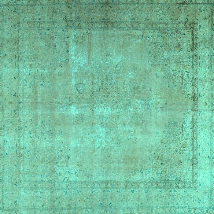 Square Machine Washable Persian Turquoise Traditional Area Rugs, wshtr3231turq