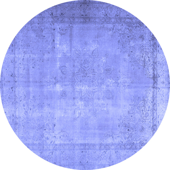 Round Persian Blue Traditional Rug, tr3231blu