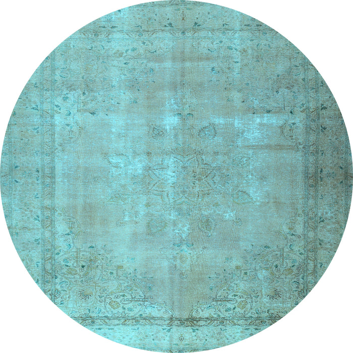 Round Persian Light Blue Traditional Rug, tr3231lblu