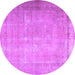 Round Persian Purple Traditional Rug, tr3231pur