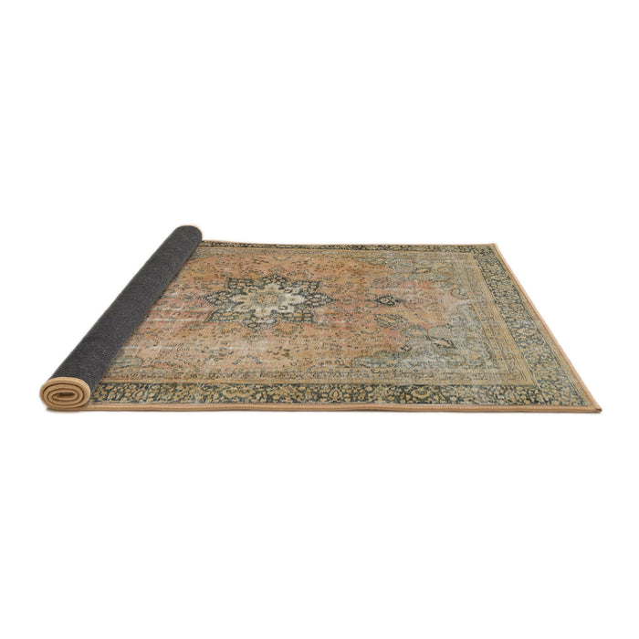 Sideview of Traditional Dark Gold Brown Persian Rug, tr3232