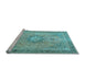 Sideview of Machine Washable Persian Light Blue Traditional Rug, wshtr3232lblu