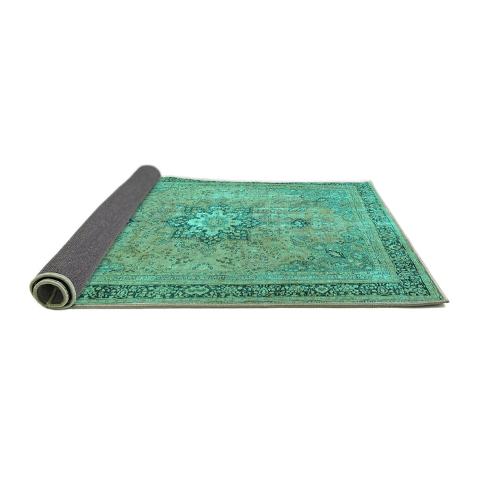 Sideview of Persian Turquoise Traditional Rug, tr3232turq