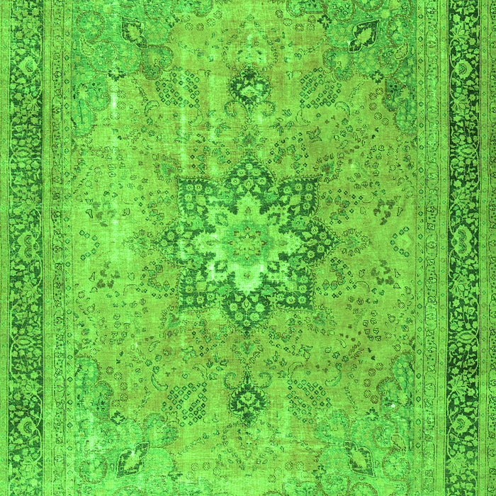Serging Thickness of Machine Washable Persian Green Traditional Area Rugs, wshtr3232grn