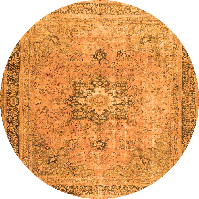 Machine Washable Persian Orange Traditional Area Rugs, wshtr3232org