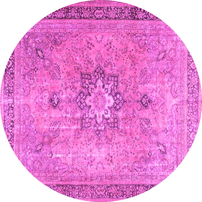 Round Persian Pink Traditional Rug, tr3232pnk