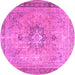 Round Persian Pink Traditional Rug, tr3232pnk