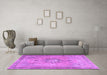 Machine Washable Persian Purple Traditional Area Rugs in a Living Room, wshtr3232pur