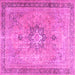 Square Machine Washable Persian Pink Traditional Rug, wshtr3232pnk