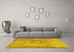 Machine Washable Persian Yellow Traditional Rug in a Living Room, wshtr3232yw