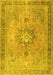 Machine Washable Persian Yellow Traditional Rug, wshtr3232yw