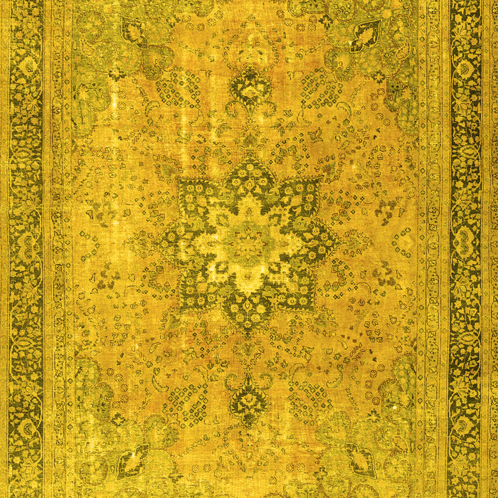 Machine Washable Persian Yellow Traditional Rug, wshtr3232yw