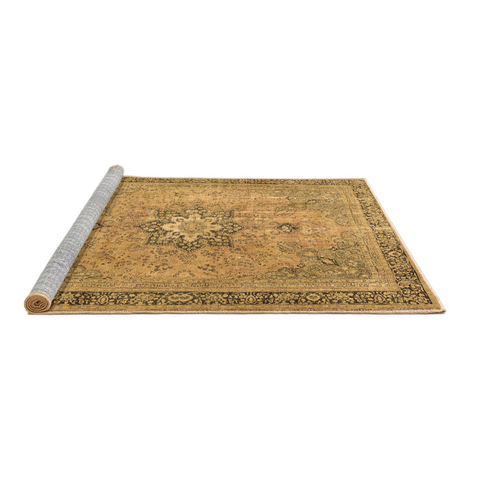 Sideview of Machine Washable Persian Brown Traditional Rug, wshtr3232brn