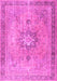 Machine Washable Persian Pink Traditional Rug, wshtr3232pnk