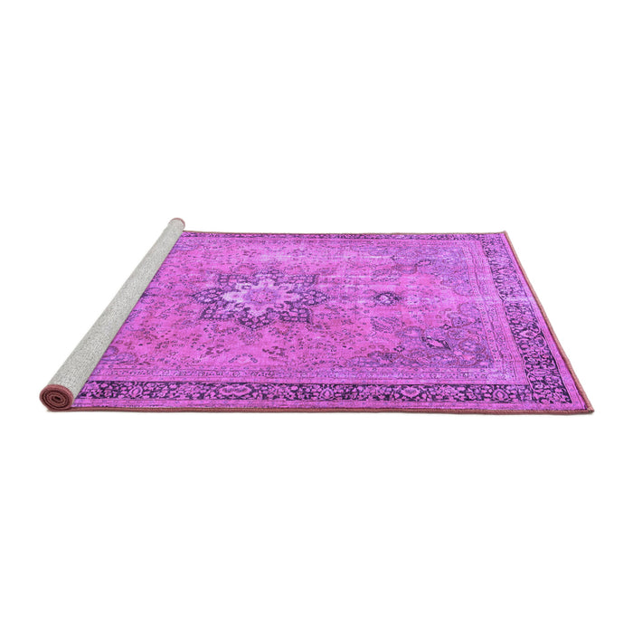 Sideview of Machine Washable Persian Purple Traditional Area Rugs, wshtr3232pur