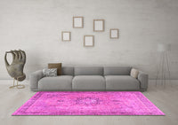 Machine Washable Persian Pink Traditional Rug, wshtr3232pnk