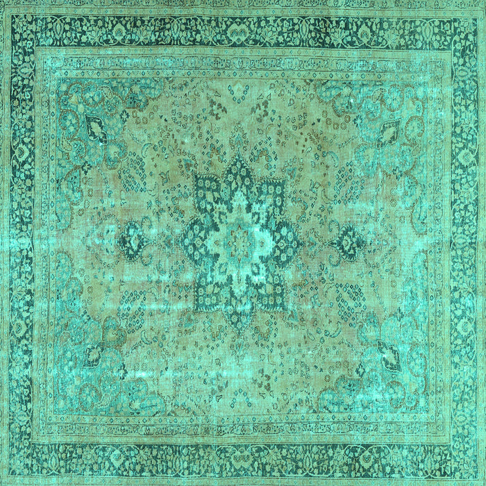 Square Persian Turquoise Traditional Rug, tr3232turq