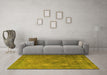 Machine Washable Persian Yellow Traditional Rug in a Living Room, wshtr3233yw