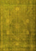 Machine Washable Persian Yellow Traditional Rug, wshtr3233yw